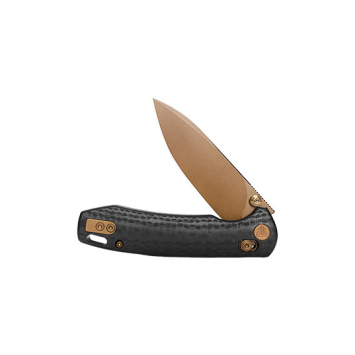 Couteau pliant Trivisa Dragonfly-CG manche carbone G10, verrouillage Crossbar Lock et clip réversible.