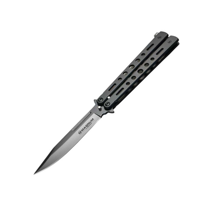 Couteau papillon Balisong All Black Böker Magnum — Lame 95 mm acier 440A