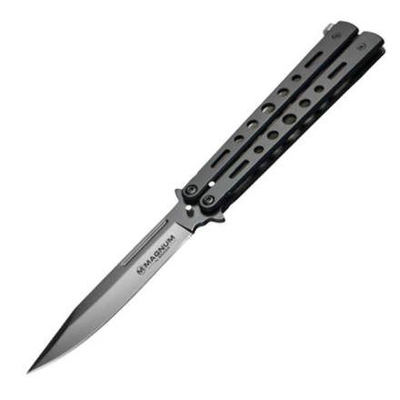 Couteau papillon Balisong All Black Böker Magnum — Lame 95 mm acier 440A