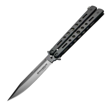 Couteau papillon Balisong All Black Böker Magnum — Lame 95 mm acier 440A