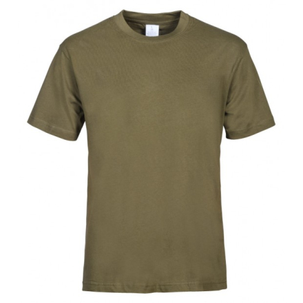 T-shirt militaire vert 100% coton 165 g/m²manches courtes, col rond