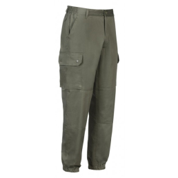 Pantalon F2 Treillis satin Vert  Zip, renforts genoux, bas élastiqués, CityGuard