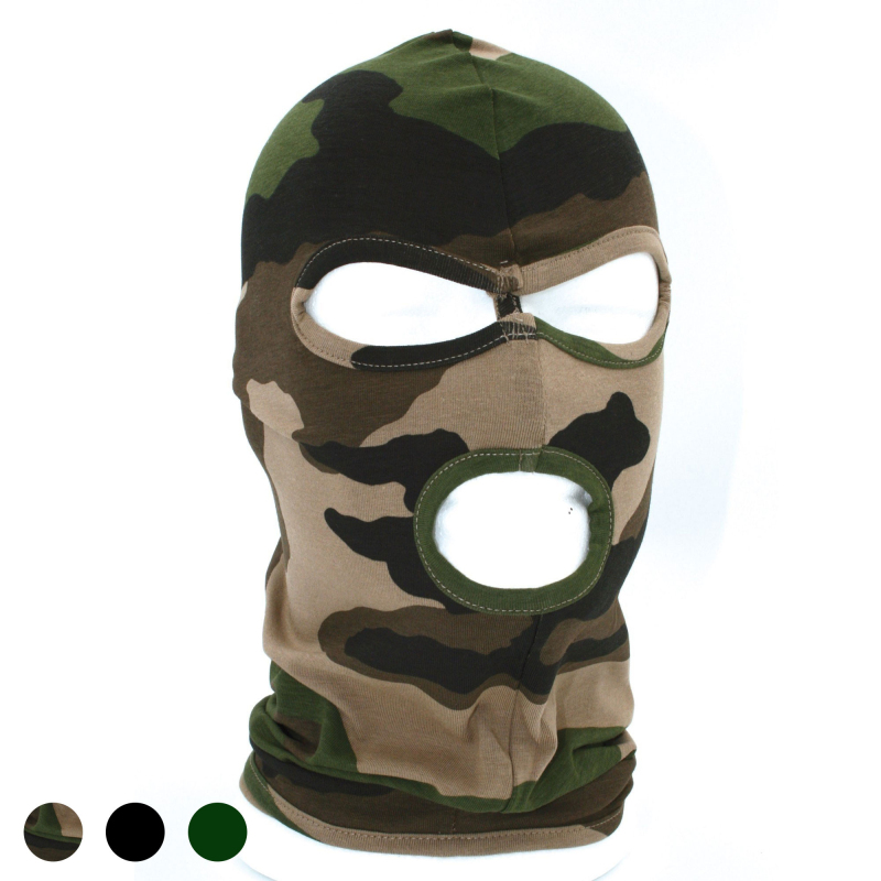 Cagoule militaire 3 trous coton en 100 % coton Camouflage CE