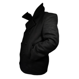 Caban US Navy Mil-Tec noir Fermeture croisée : double rangée de grands boutons motif ancre