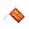Drapeau Normandie sur hampe 30 x 45 cm reprenant le symbole traditionnel normand avec deux léopards d’or sur fond rouge