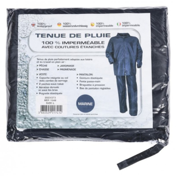 Protection : coutures étanches
Veste : 2 poches, capuche intégrée au col, poignets élastiqués