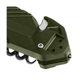 Coupe-sangle intégré pour cordages, sangles et ceintures.