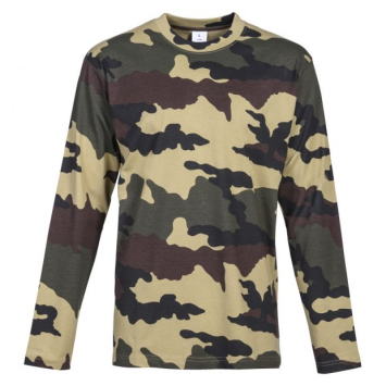 T-shirt manches longues CityGuard en camouflage CE, confectionné en coton 180 g/m²