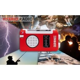 Radio d'urgence Duronic Hybrid Radio solaire / dynamo
