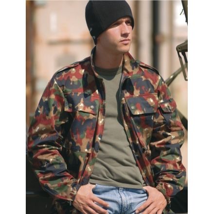 Veste militaire armée Suisse légère M83 portée
