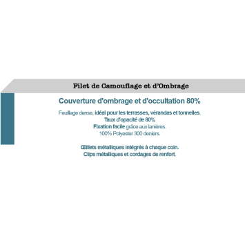 Filet de camouflage et d'ombrage 4m x 3m detail