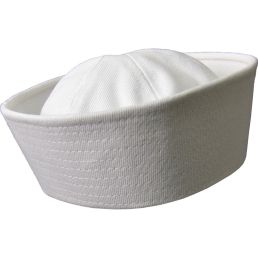 bob marin US Navy blanc 100% coton, vue de trois quarts