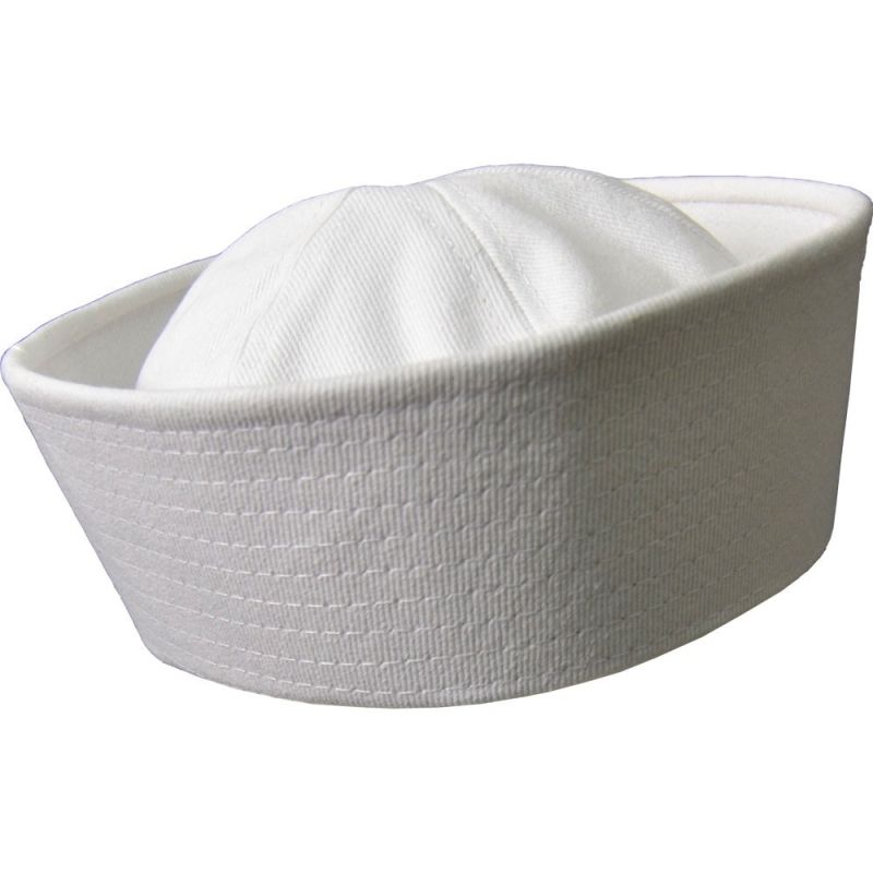 bob marin US Navy blanc 100% coton, vue de trois quarts