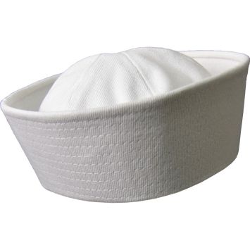 bob marin US Navy blanc 100% coton, vue de trois quarts