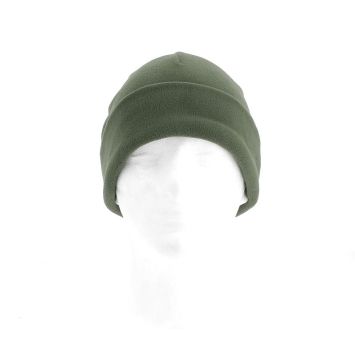 bonnet polaire vert 100% polyester vue de profil