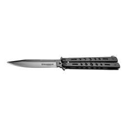 Couteau papillon Balisong All Black de la marque boker vu de profil