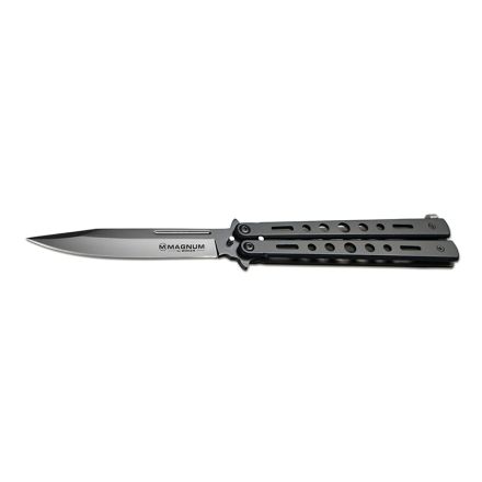 Couteau papillon Balisong All Black de la marque boker vu de profil