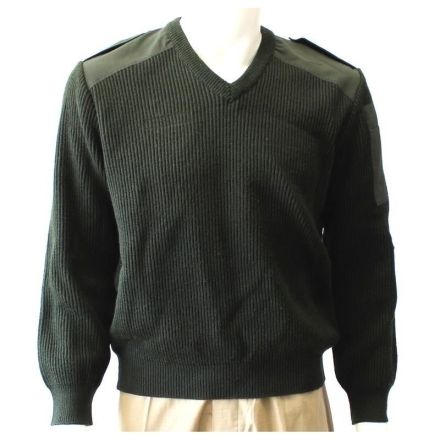 Pull col V Armée Française Vert occasion