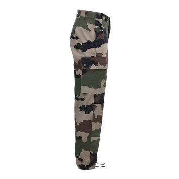 pantalon f2 camouflage ce 101 inc, vue de profil gauche, coupe droite, serrage bas de jambe