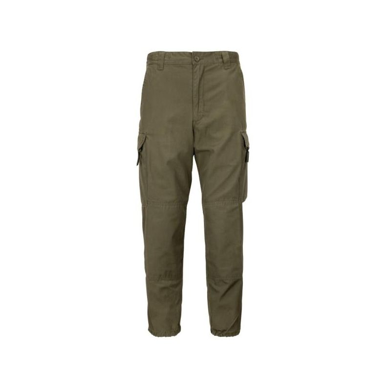 pantalon militaire autrichien ripstop vert olive, vue de face, poches cargo à rabat, bas de jambe à serrage élastique