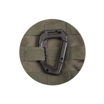 Mousqueton tactique molle Polyoxyméthylène : matière légère et rigide pour un usage terrain utilitaire.