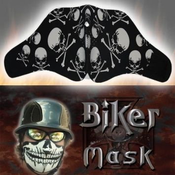 Acheter Masque en néoprène noir avec motif tête de mort