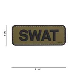Écusson SWAT 3D PVC Noir Velcro