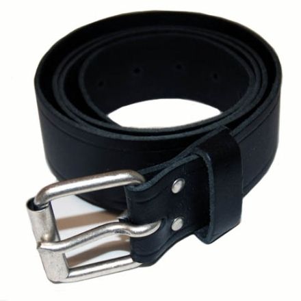 Ceinture en cuir noir 100 % cuir, largeur 4 cm, avec boucle métallique