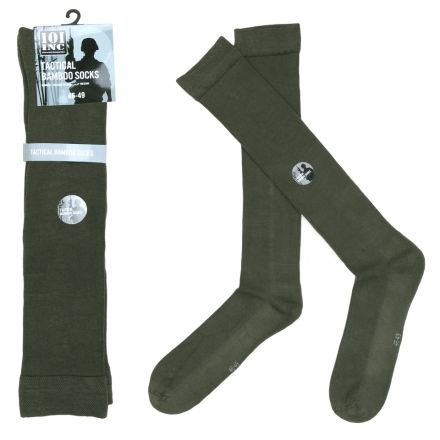 Chaussettes tactiques vertes 80% bambou, 17% polyamide et 3% élasthanne