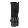 Rangers militaires Boots Noires tige haute, talon renforcé et laçage par 9 œillets métalliques.