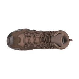 lowa zephyr mk2 gtx mid marron, vue de dessus, laçage complet et col rembourré