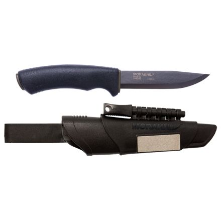 Bushcraft Survival black - Lame 109mm - Manche Caoutchouc - Etuis Polymère