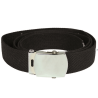 Ceinture US toile coton Noire (boucle argenté)