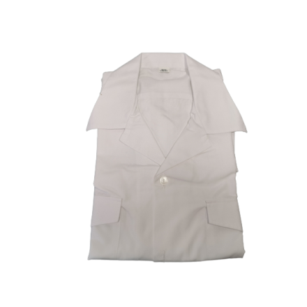 Chemisette blanche Armée française, vue a plat partie supérieure