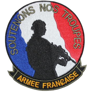 Écusson brodé Armée Française "Soutenons nos troupes"