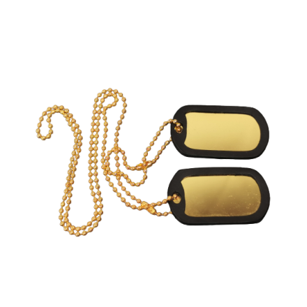 Plaque d'identité militaire couleur argent