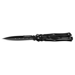 Couteau papillon Böker Magnum Neptis  — Balisong noir acier 440A