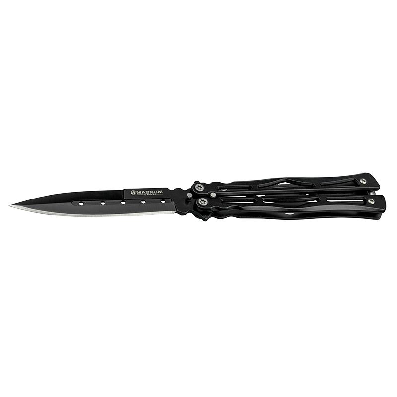 Couteau papillon Böker Magnum Neptis  — Balisong noir acier 440A