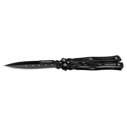 Couteau papillon Böker Magnum Neptis — Balisong noir acier 440A