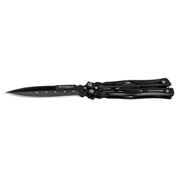 Couteau papillon Böker Magnum Neptis  — Balisong noir acier 440A
