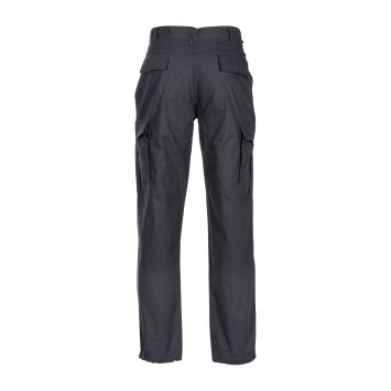 pantalon militaire bdu parks noir, vue de face, poches cargo visibles