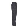 pantalon militaire bdu parks noir, vue de face profil, poches cargo visibles