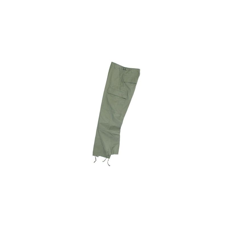 pantalon militaire bdu parks vert, vue de profil, poches cargo visibles