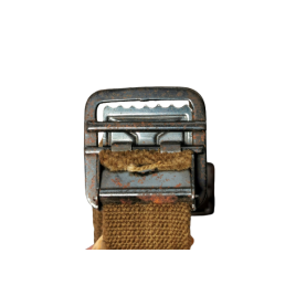 Ceinture militaire d'occasion d'origine armée Française - années 60-80 vert armé (type ceinture us WW2) pas cher