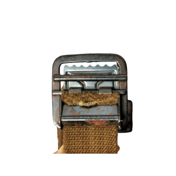 Ceinture militaire d'occasion d'origine armée Française - années 60-80 vert armé (type ceinture us WW2) pas cher