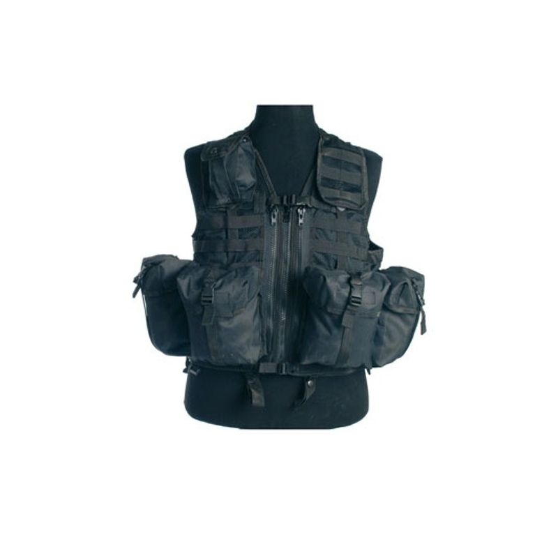 Gilet tactique tactical modulable 8 poches noir