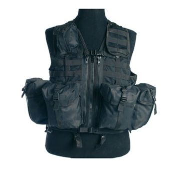 Gilet tactique tactical modulable 8 poches noir