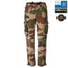 pantalon treillis militaire ripstop opex camouflage cce, vue de face, poches cargo, genoux renforcés, bas de jambe zippé
