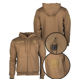 Sweat tactique à capuche coyote MIL-TEC détail