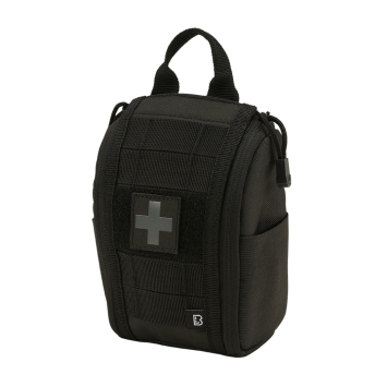 Poche IFAK MOLLE Premium BRANDIT noir patch gris